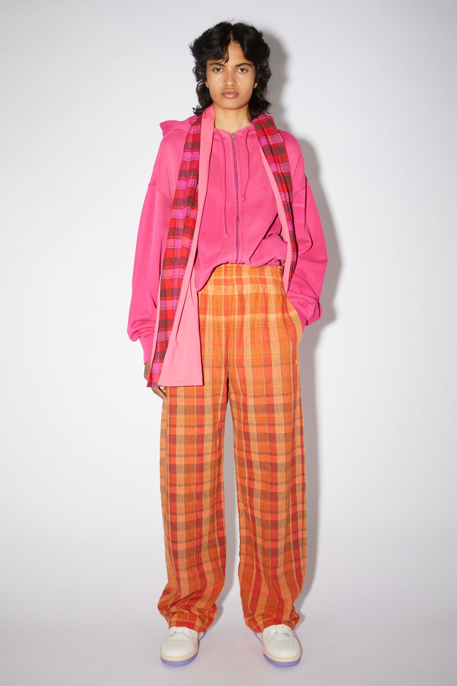 Flannel trousers - Brick red/apricot orange - 2