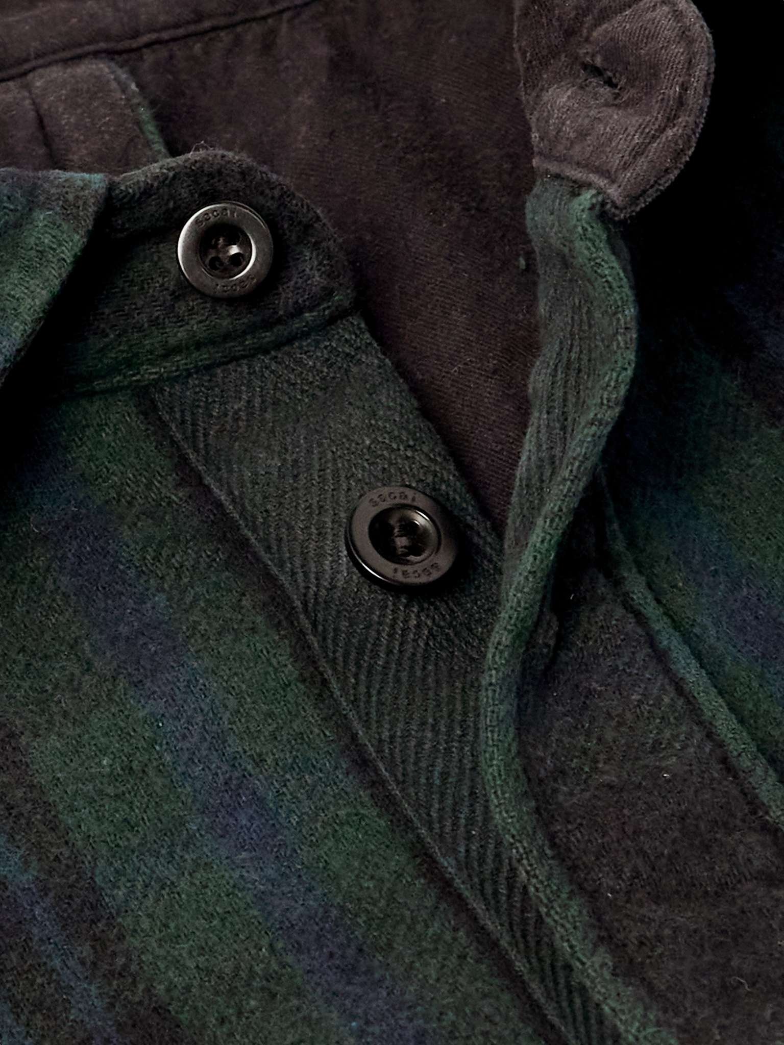 Panelled Checked Cotton-Flannel Shirt - 4