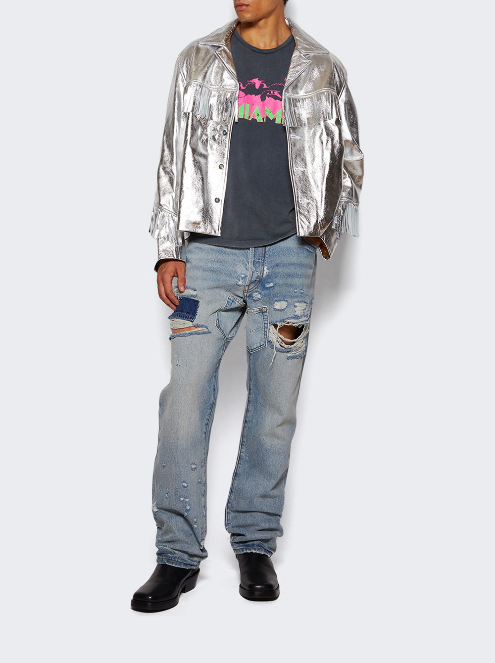 Orlando Fringe Jacket Metallic Silver - 5