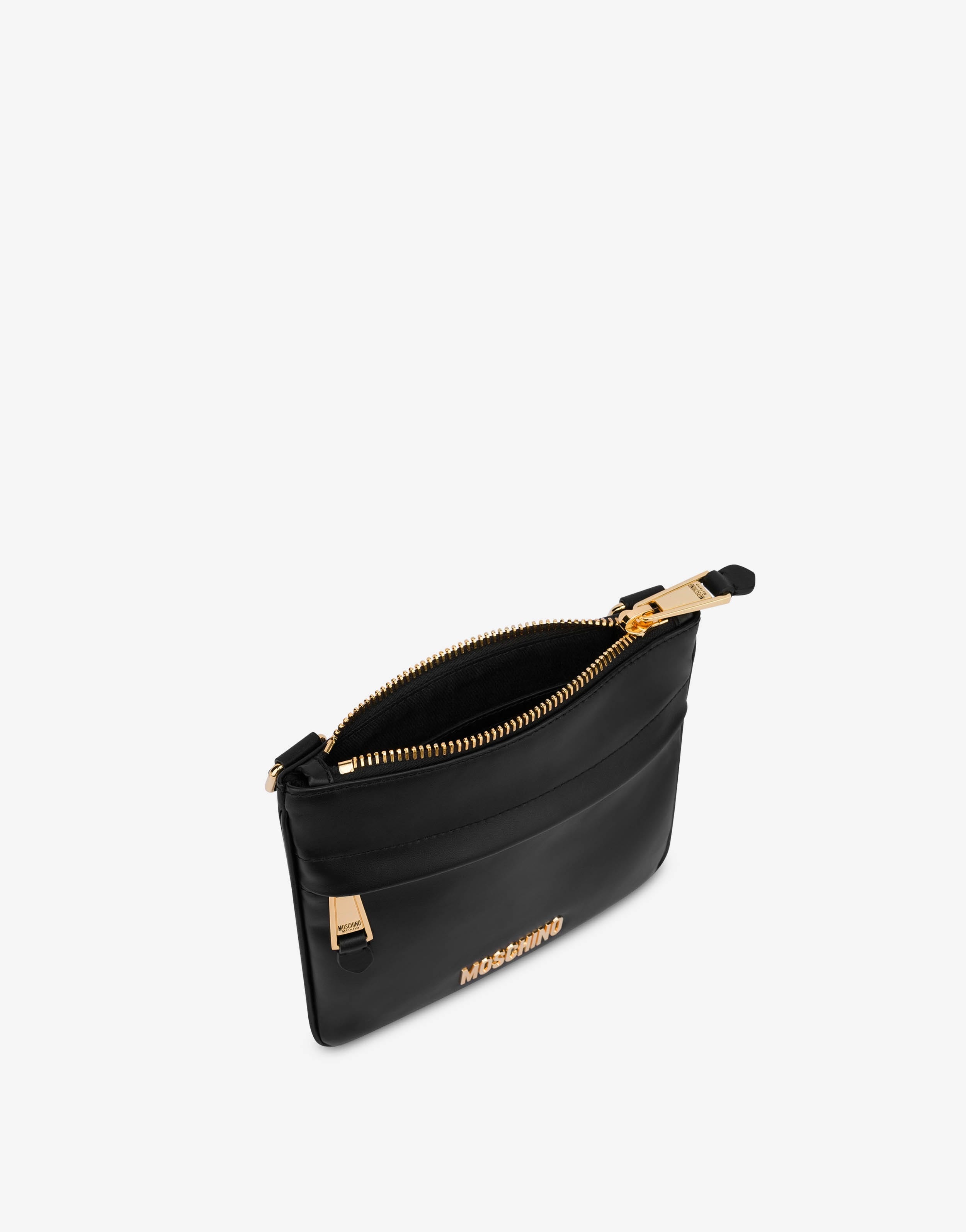 CALFSKIN CROSSBODY BAG WITH METAL LOGO - 3