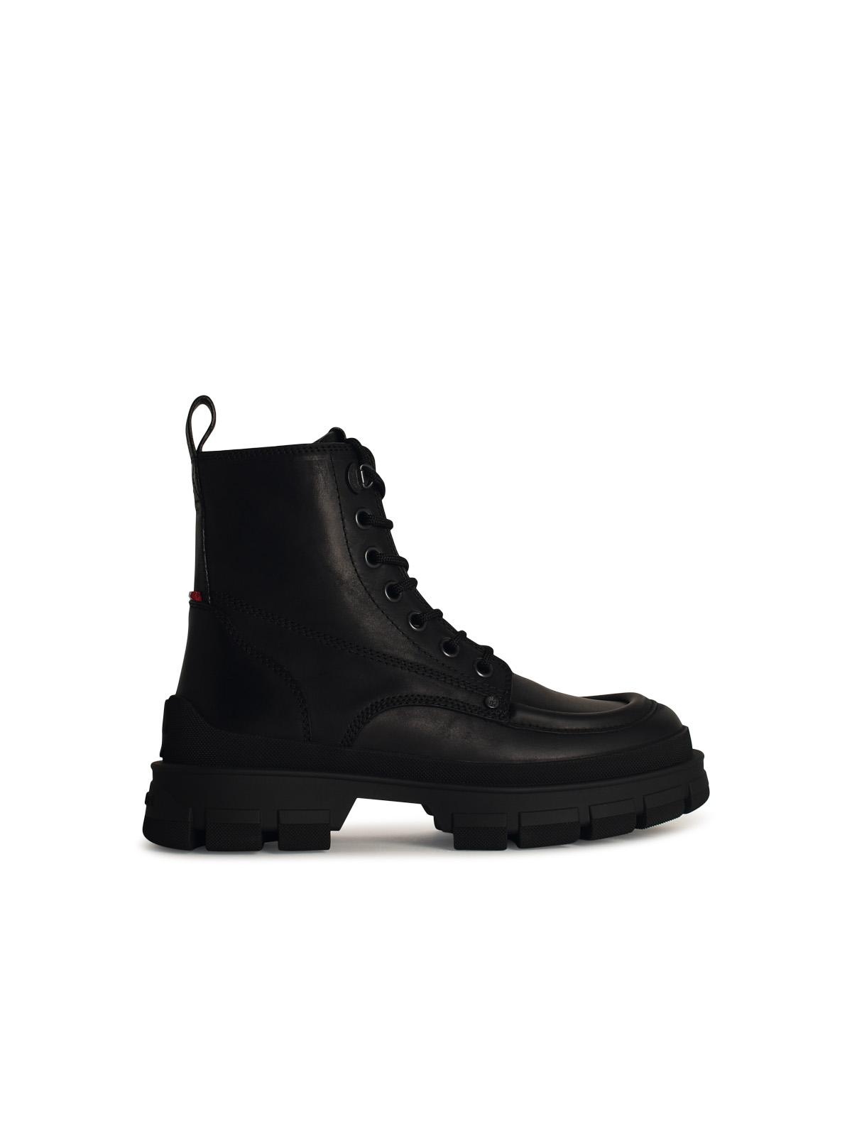 Moncler 'Hevea' Black Leather Boots Man - 1