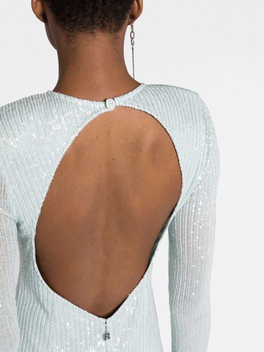 sequin-embellished open-back minidress - 3