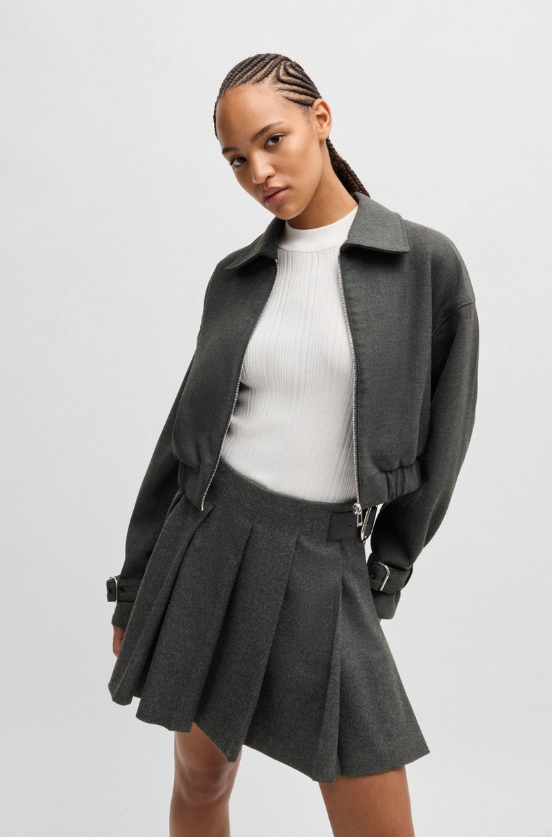 COLLARED JACKET WITH BUCKLED CUFFS 2