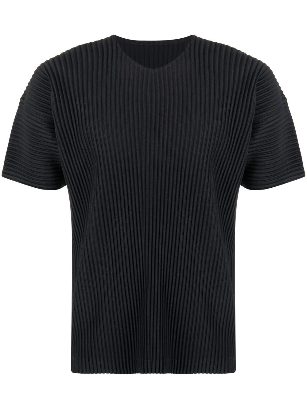 crew-neck plissé T-shirt - 1