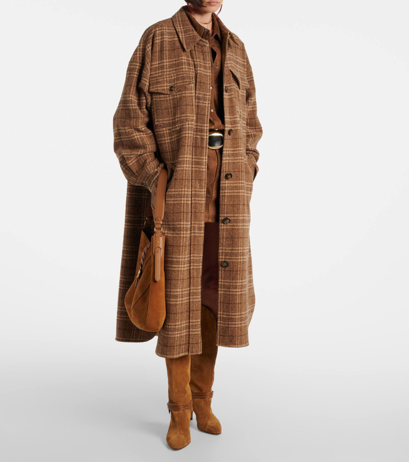 Isabel Marant Étoile Gislene checked virgin wool coat outlook
