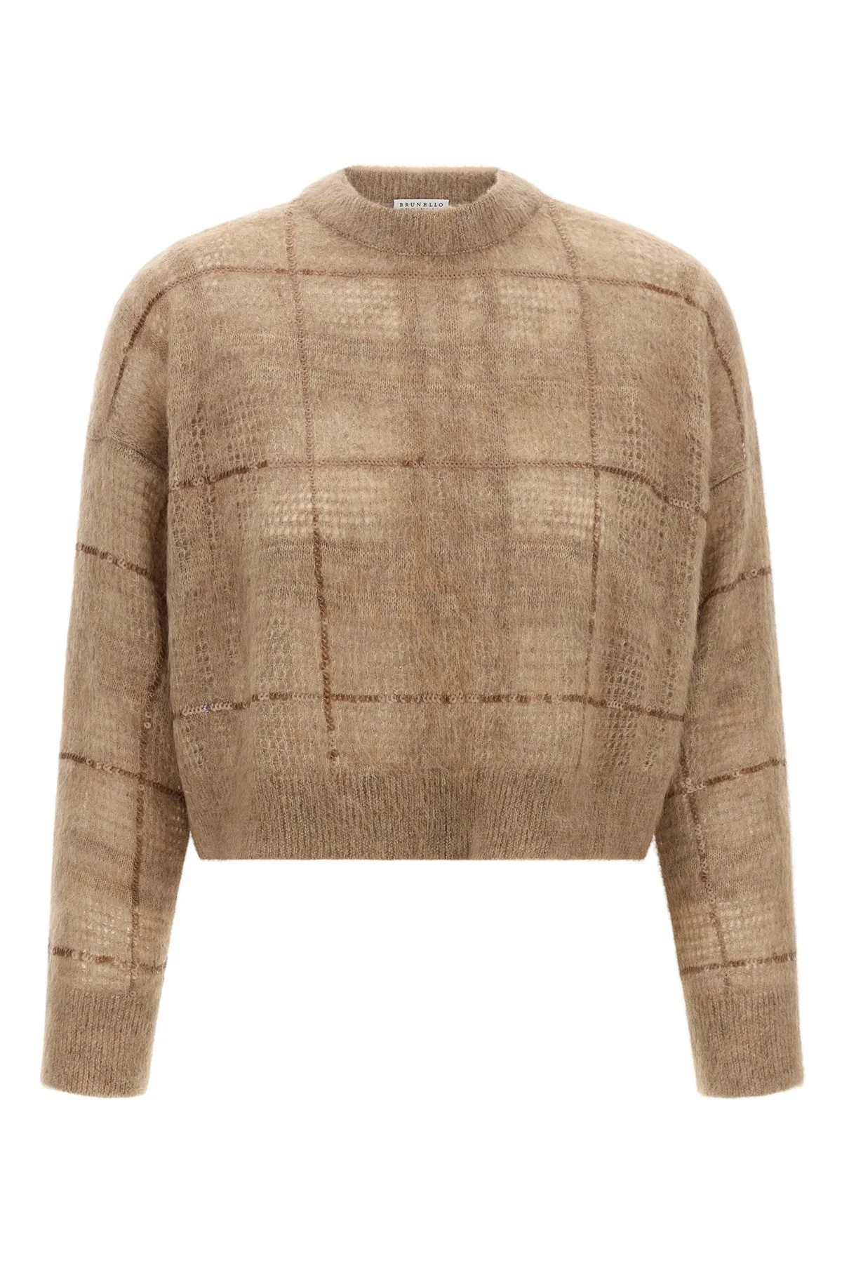 Sequin Check Sweater - 1