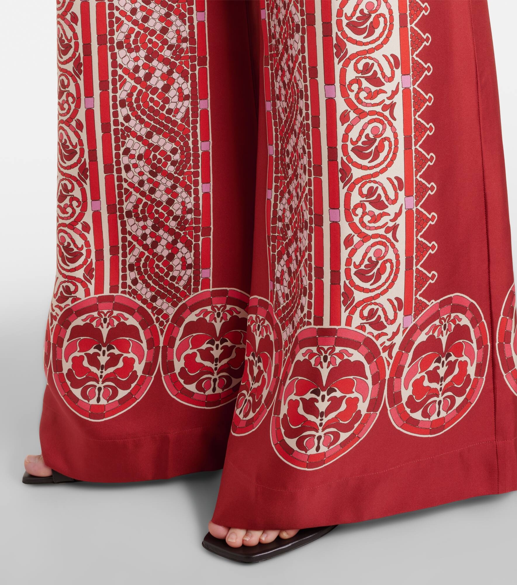 Printed silk twill palazzo pants - 5