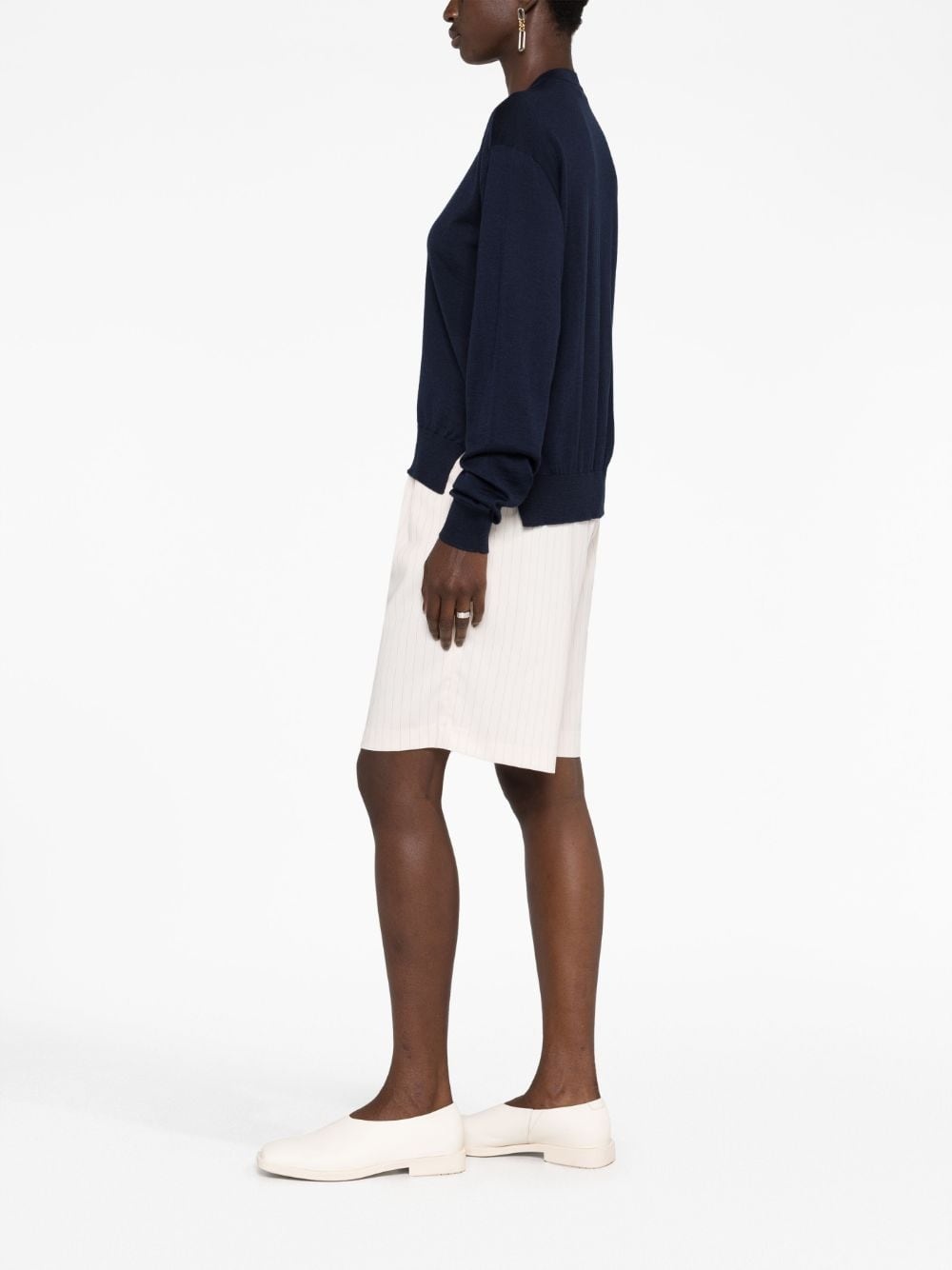 ribbed crew neck jumper - 6