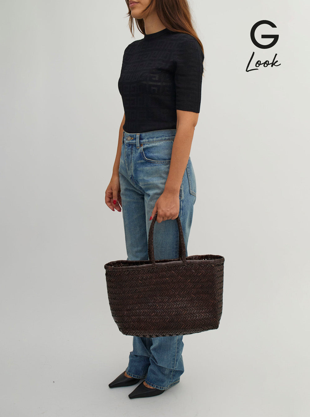 Dragon Diffusion Women 'Bamboo Triple Jump' Brown Tote Bag In Woven Leather Woman - 6