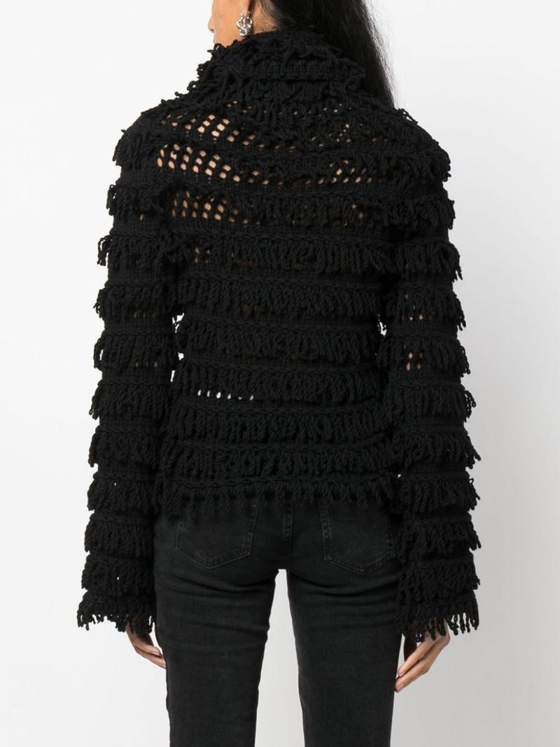 fringe-detail open-knit jumper 4