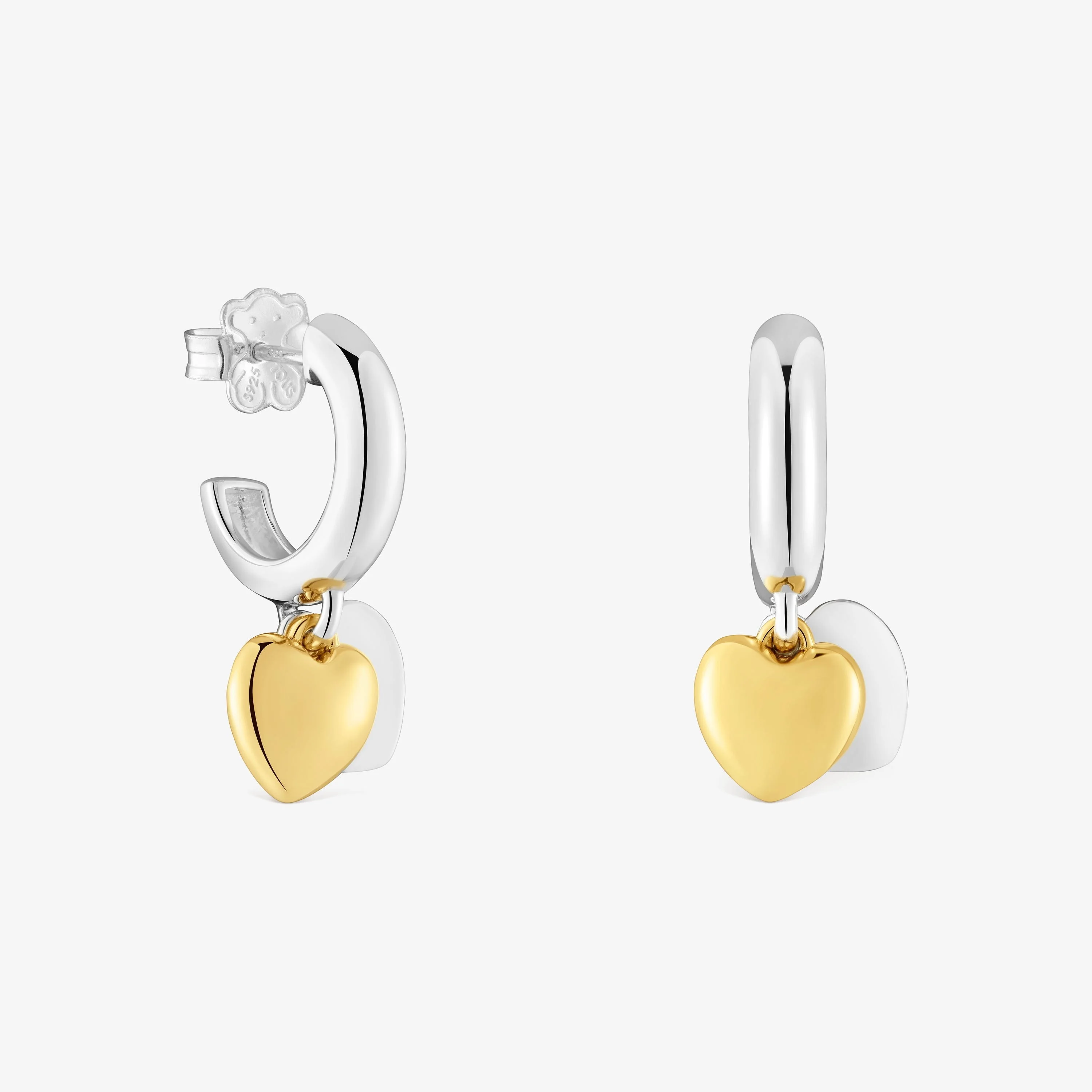 Two-tone Hoop earrings with double-heart motif TOUS Flechazo - 1