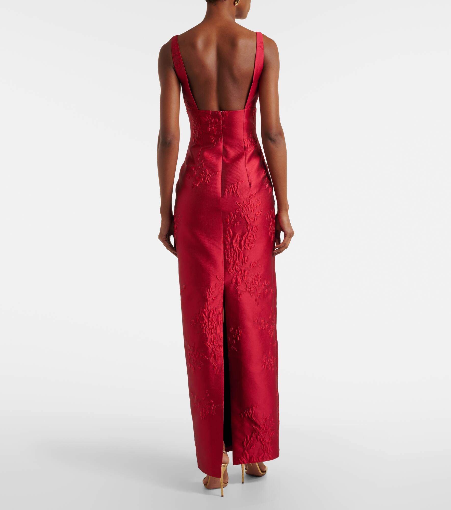 Micheline floral jacquard gown - 3