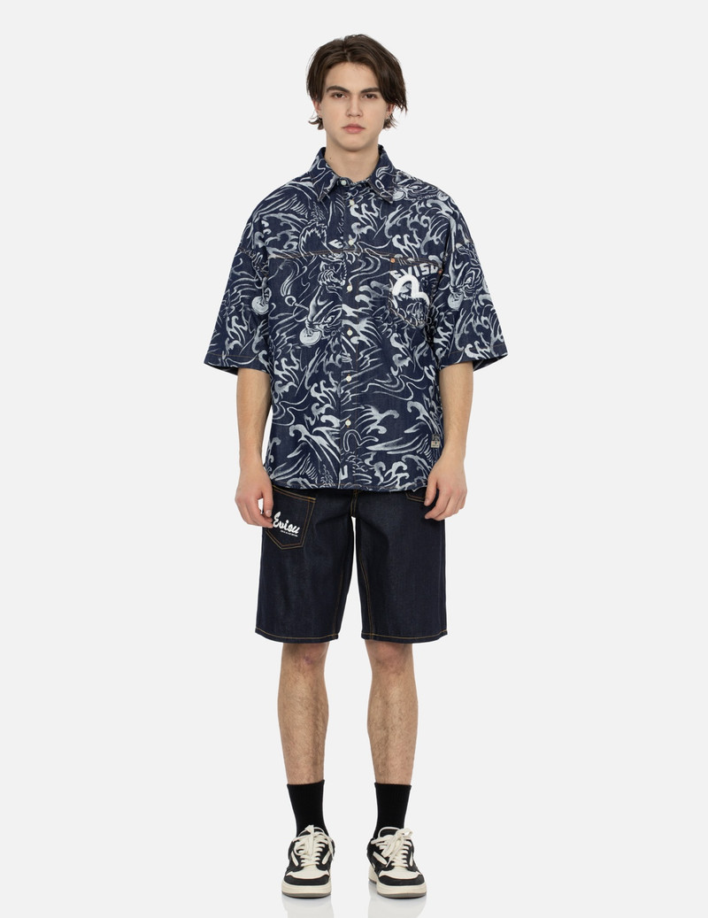 EVISU MULTI-POCKET RELAX FIT DENIM SHORTS outlook