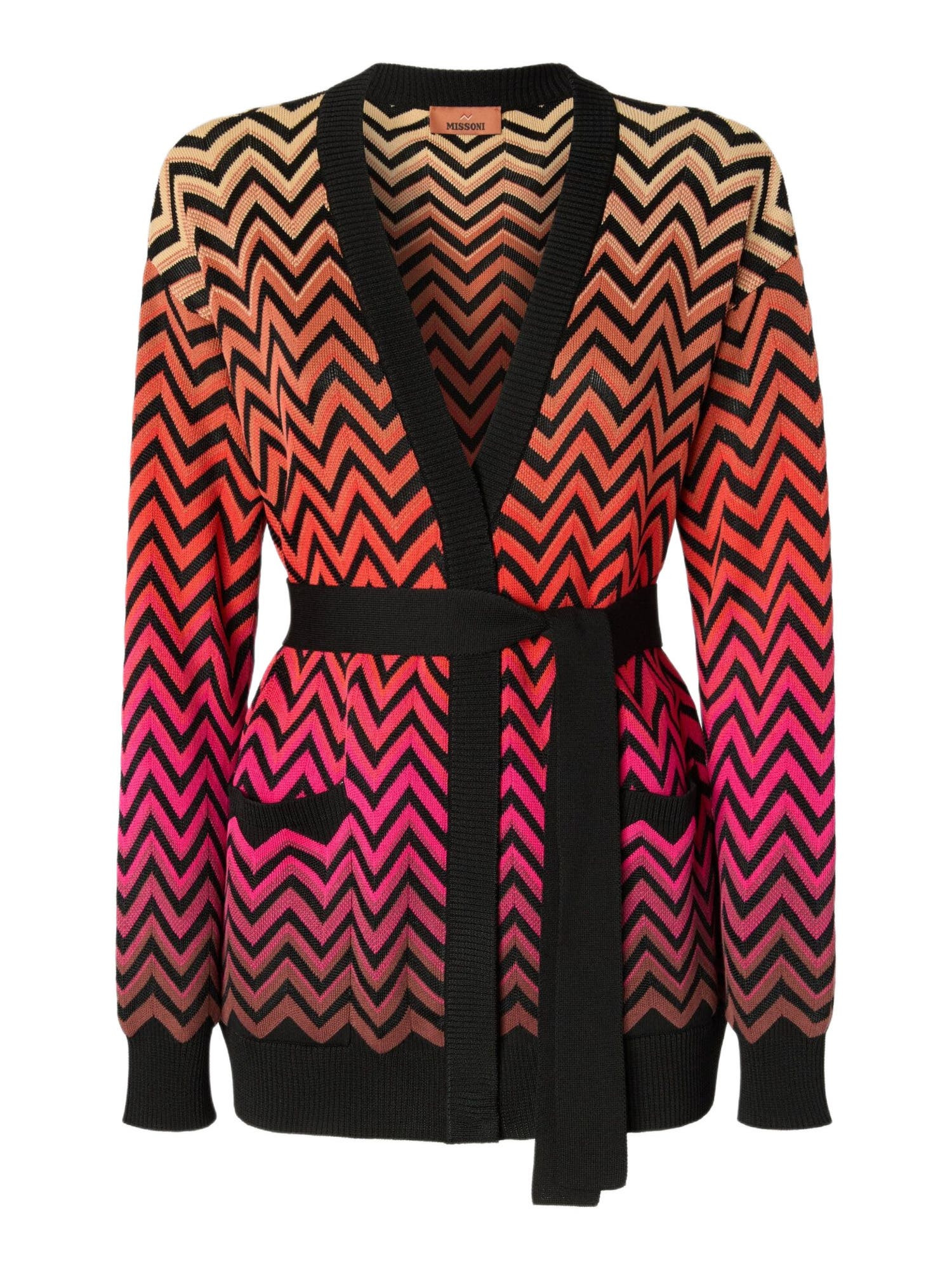 Missoni Dégradé Chevron Motif Cardigan With Belt in Multicoloured at Nordstrom - 2