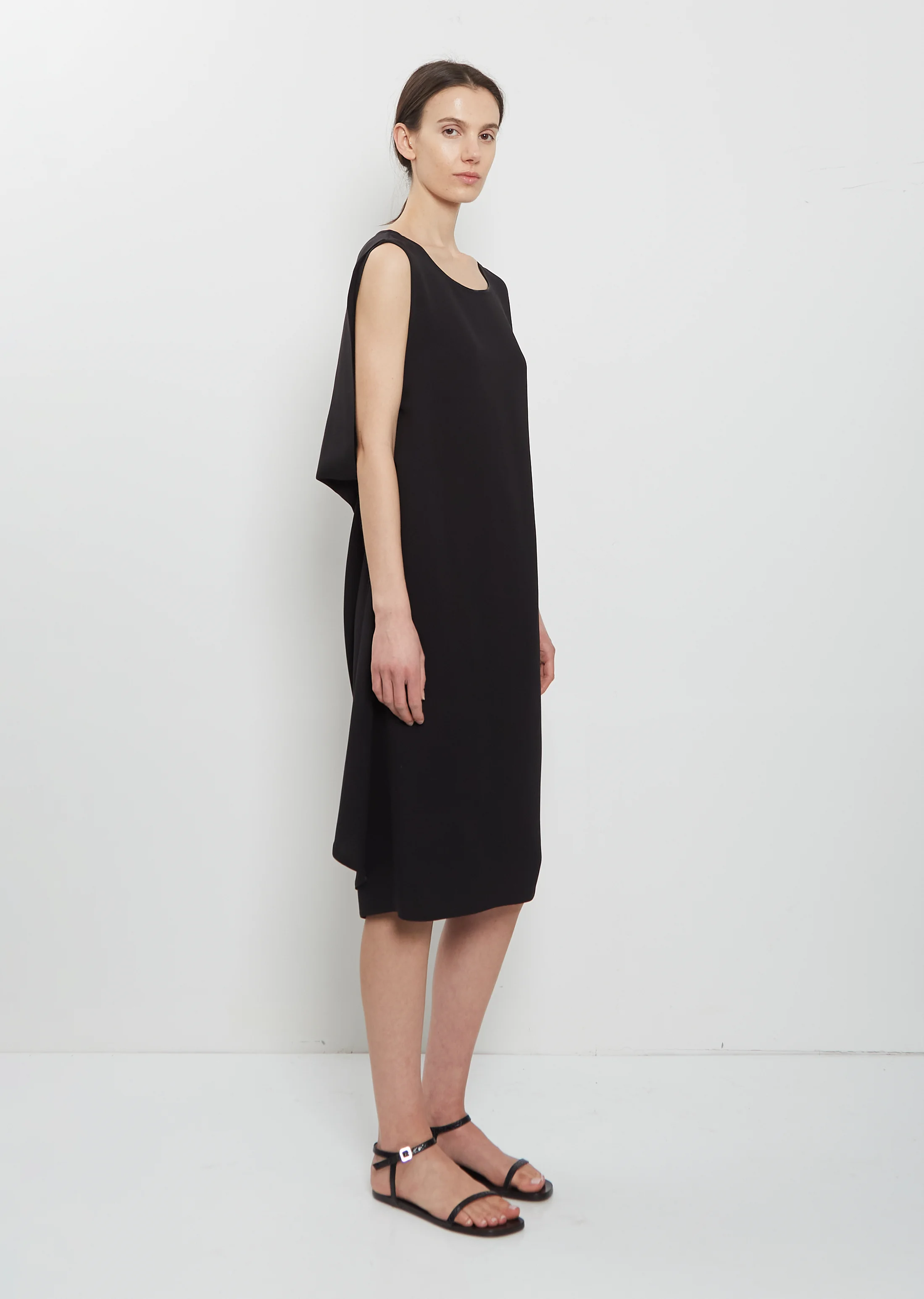 Drape Back Silk Dress - 1