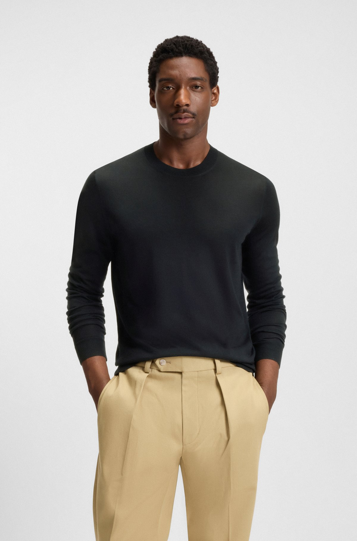 BECKHAM X BOSS REGULAR-FIT SWEATER IN VIRGIN WOOL - 2
