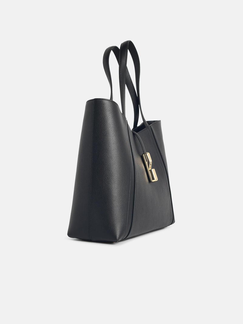FURLA 'SHOPPING GOCCIA' BLACK LEATHER BAG outlook