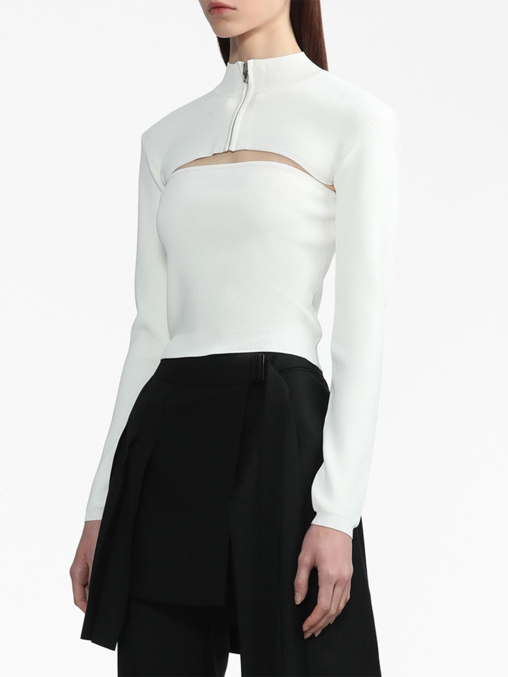 high-neck zipped jumper - 3