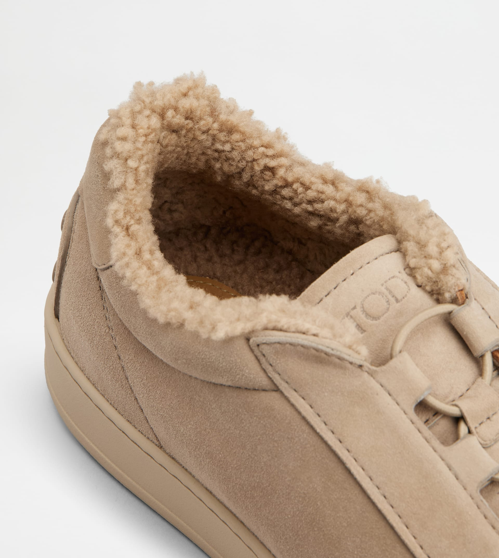 SNEAKERS IN PASHMY SUEDE - BEIGE - 5