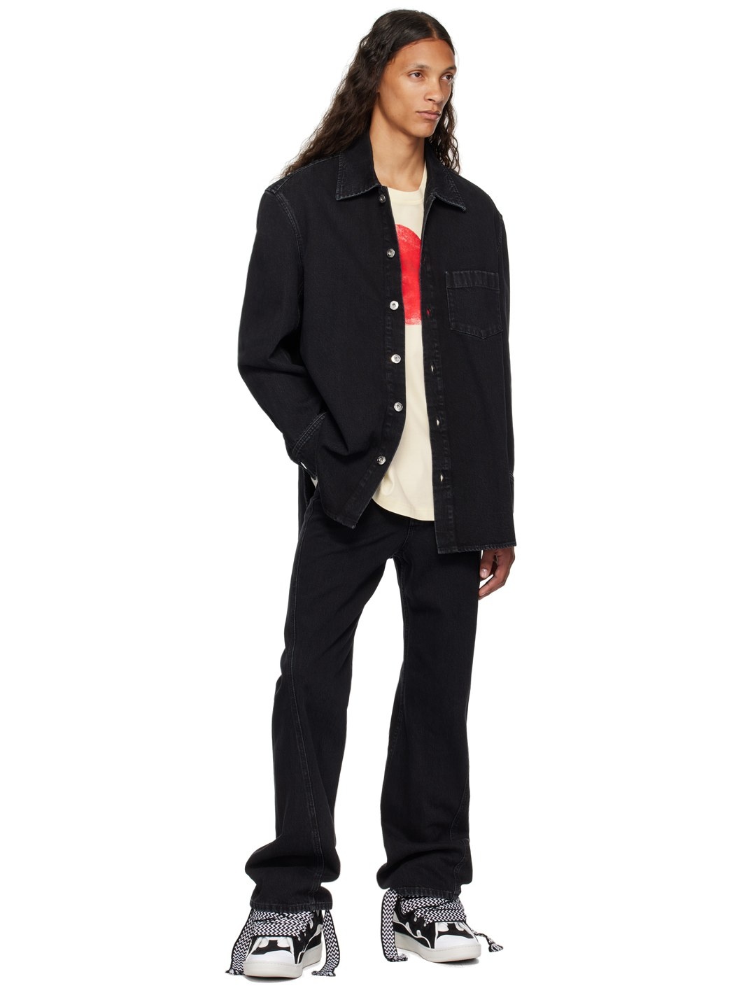 Black Cocoon Denim Shirt - 4