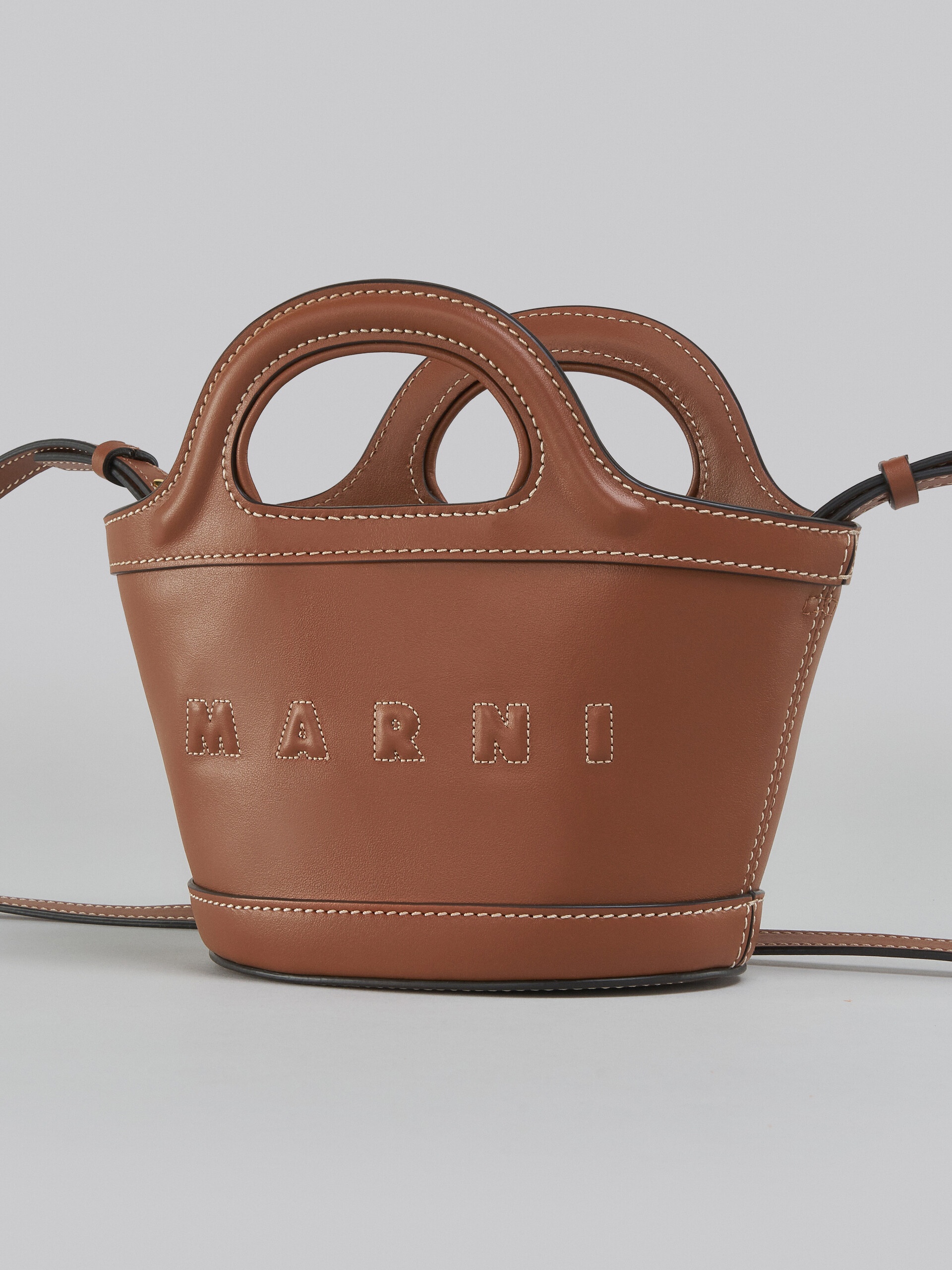TROPICALIA MICRO BAG IN BROWN LEATHER - 5