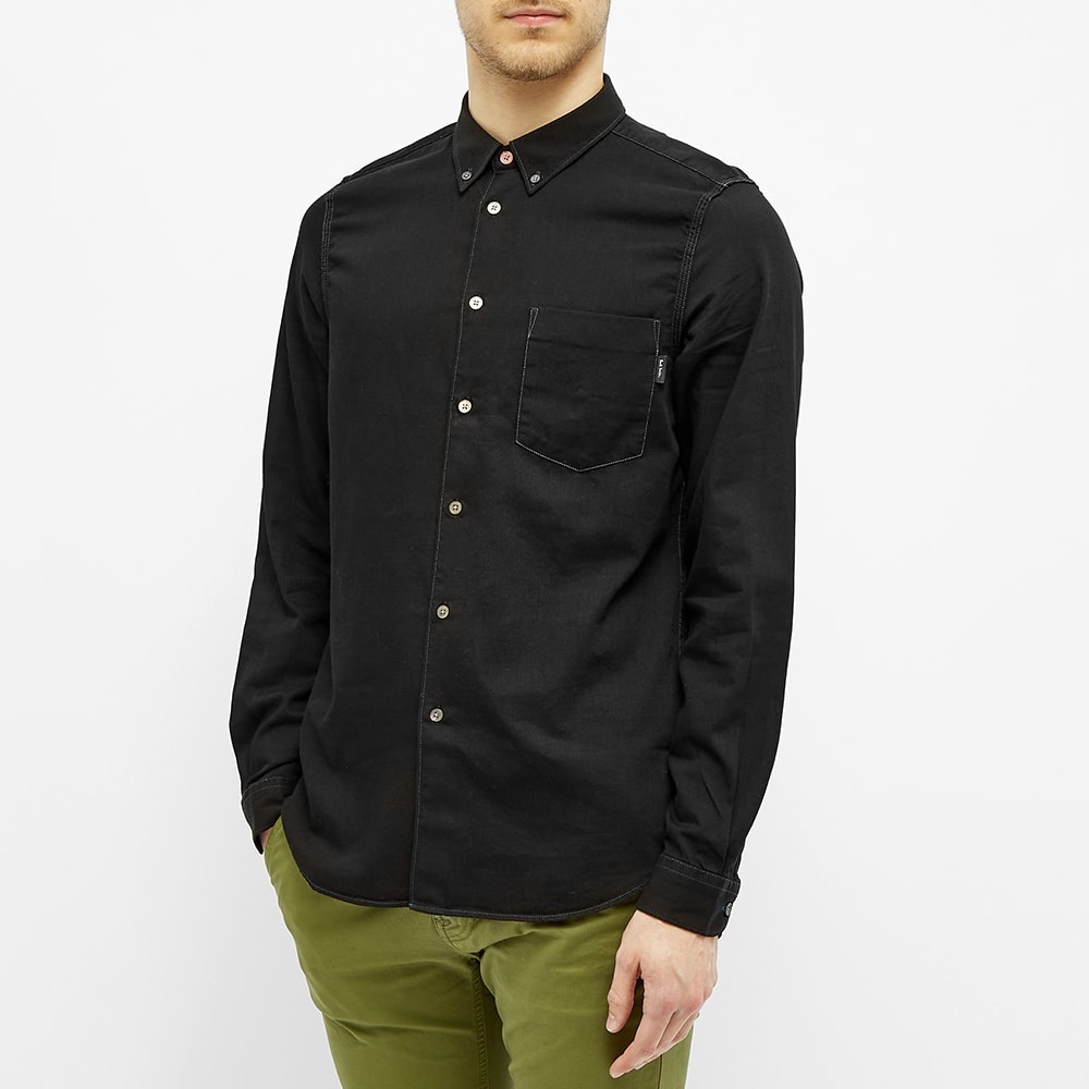 Paul Smith Multi Coloured Stitch Button Down Denim Shirt - 4