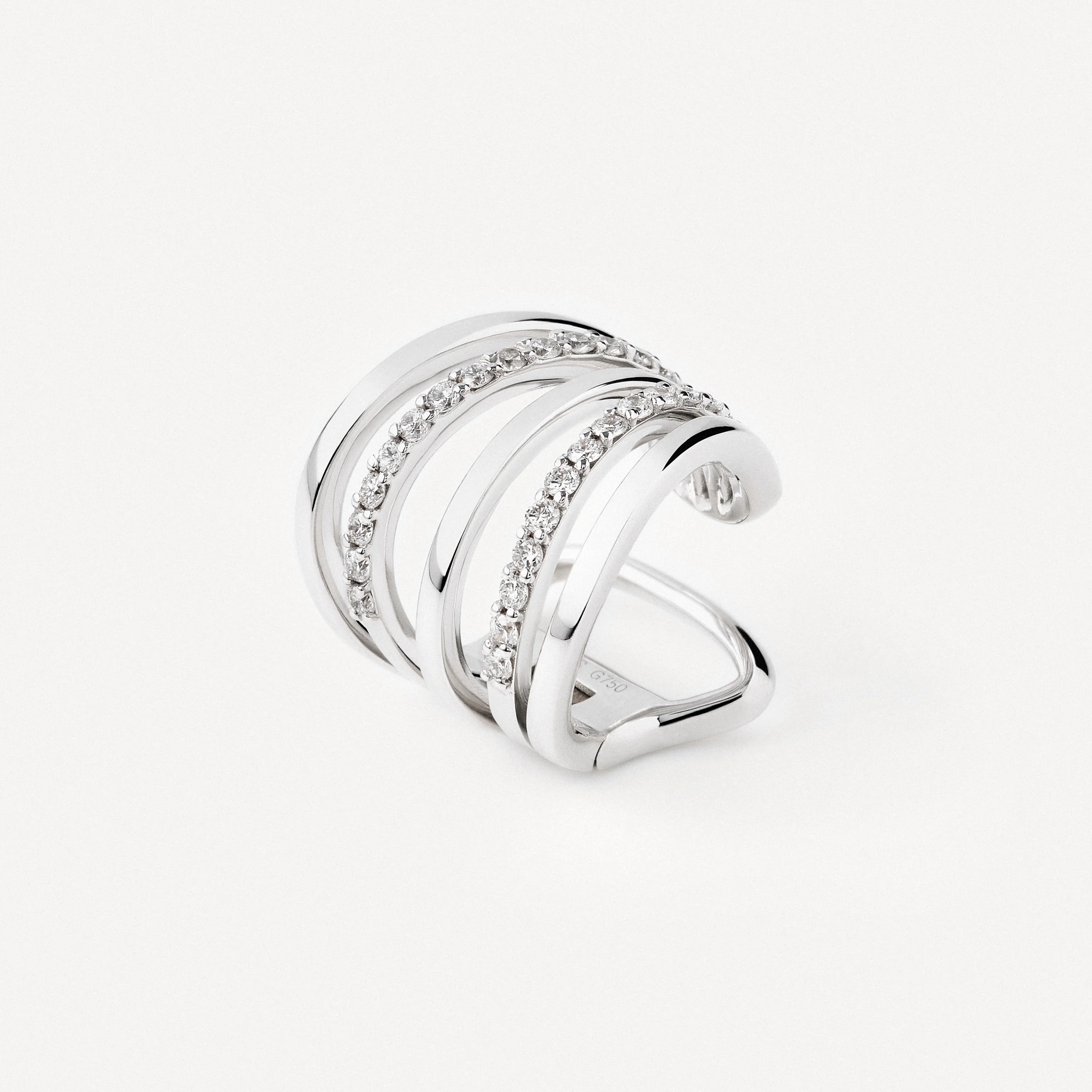 Earcuff with two strips in white gold and diamonds TOUS ATELIER - 1