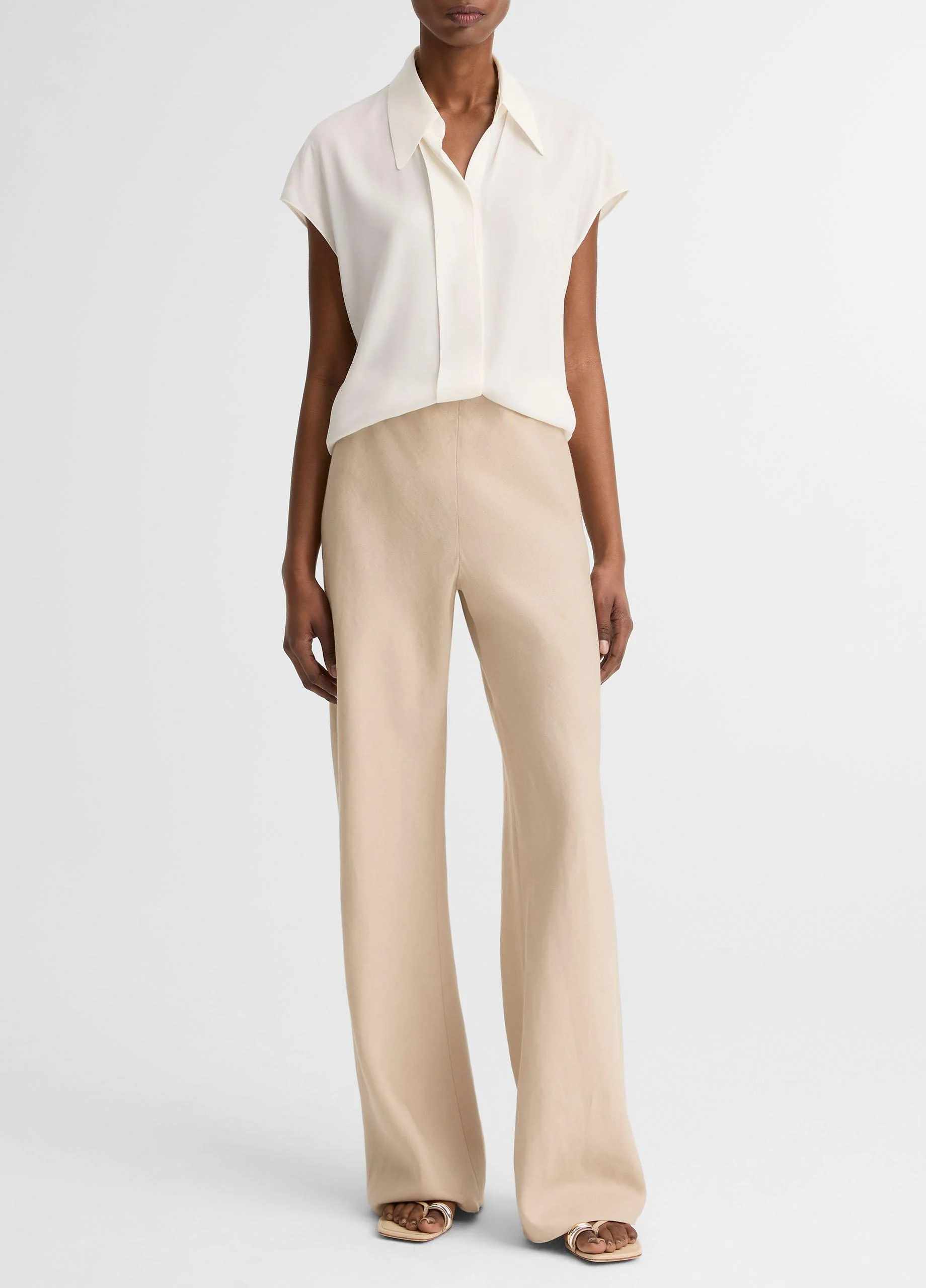 Colette High-Rise Italian Linen Bias Pant - 1