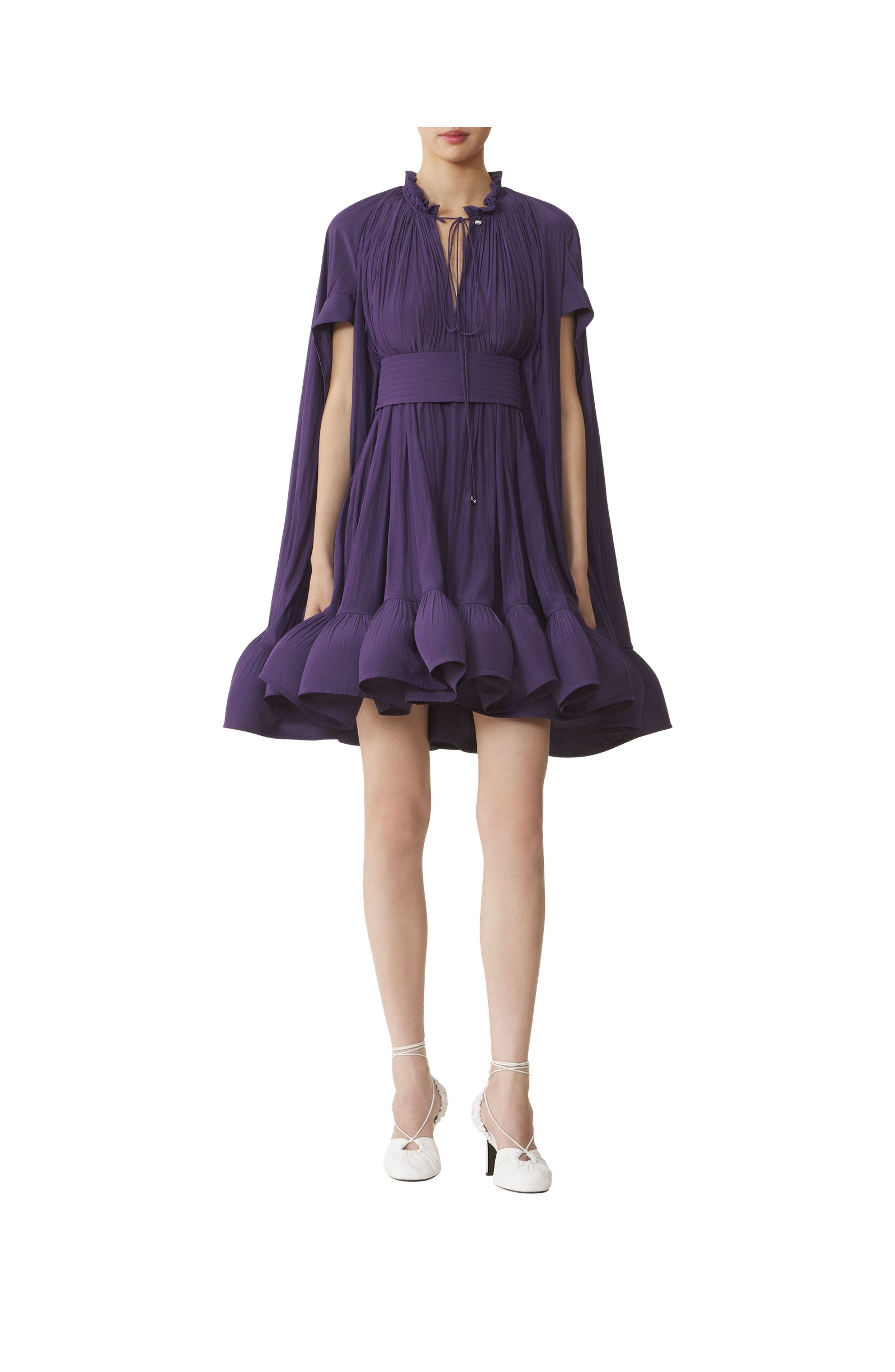 Lanvin Short Charmeuse Dress in Raisin at Nordstrom - 2