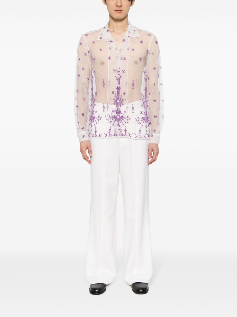 embroidered long-sleeve shirt - 2