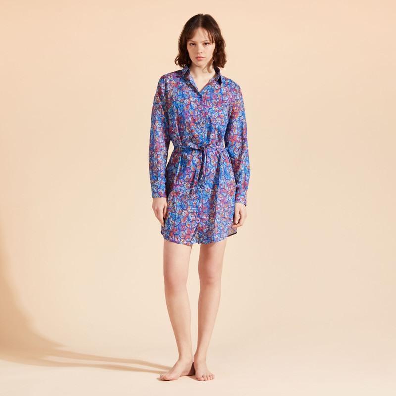 Vilebrequin Women Cotton Voile Shirt Dress Carapaces Multicolores outlook
