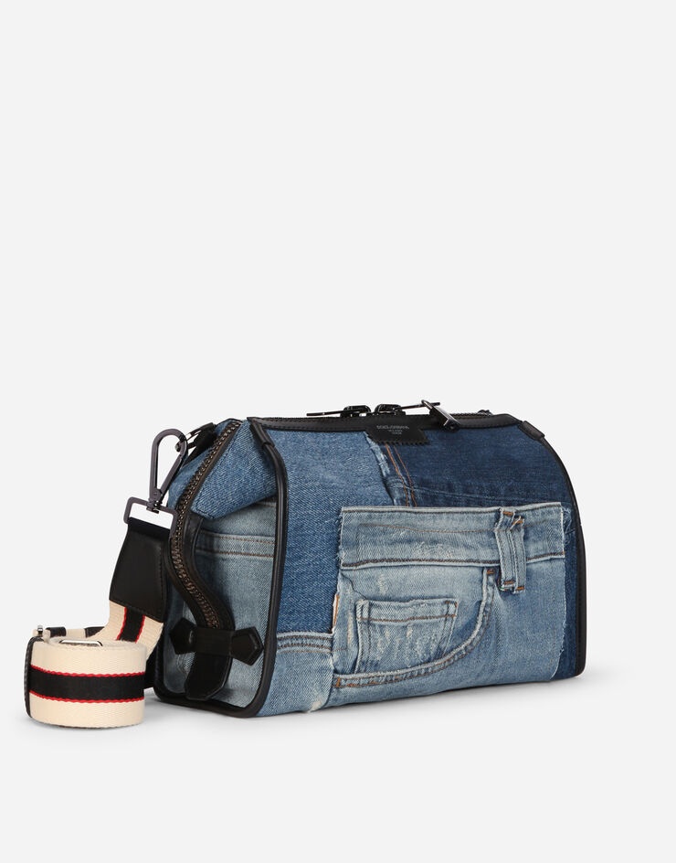 Patchwork denim edge crossbody bag - 3