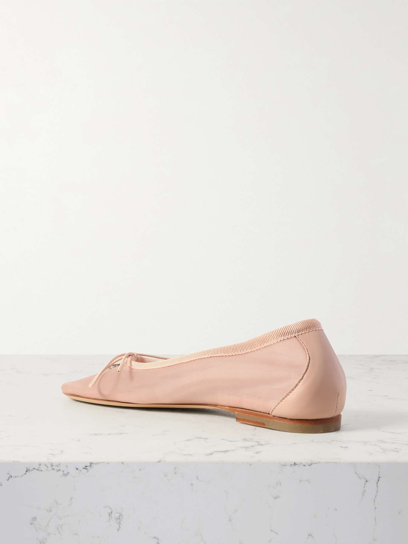 Crystal-embellished mesh ballet flats Baby pink - 3