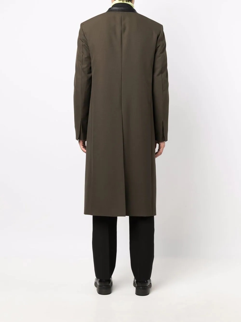 single-breasted wool coat - 4