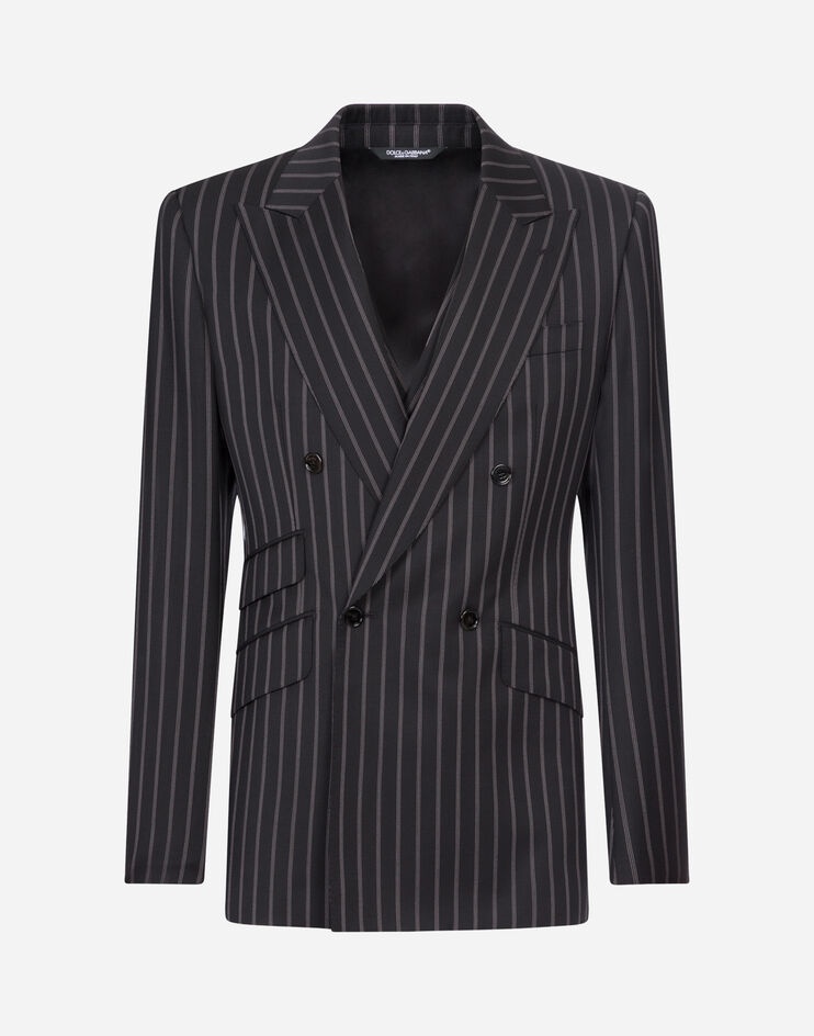 Double-breasted Sicilia-fit suit in pinstripe wool - 3