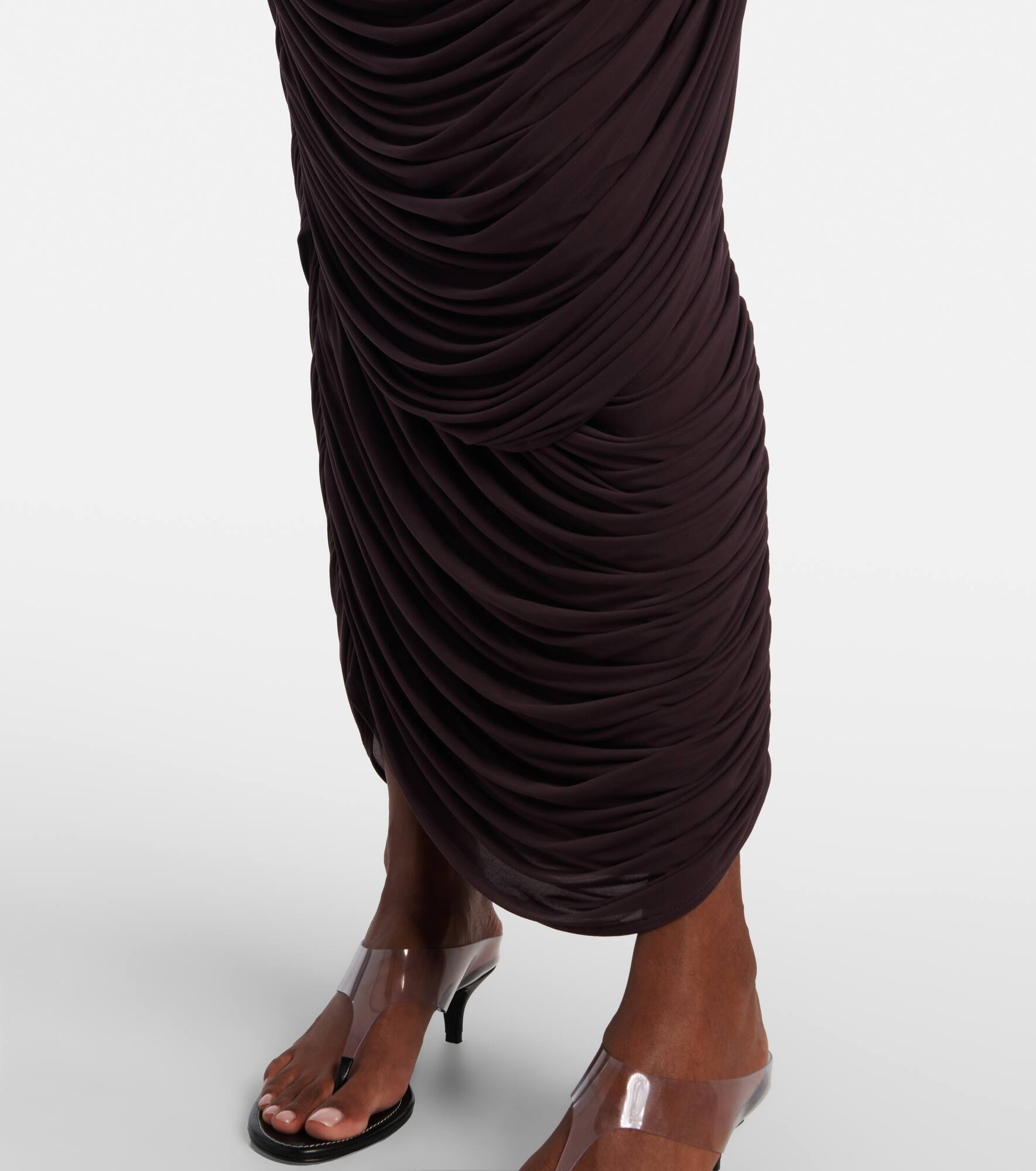 Draped high-rise maxi skirt - 5