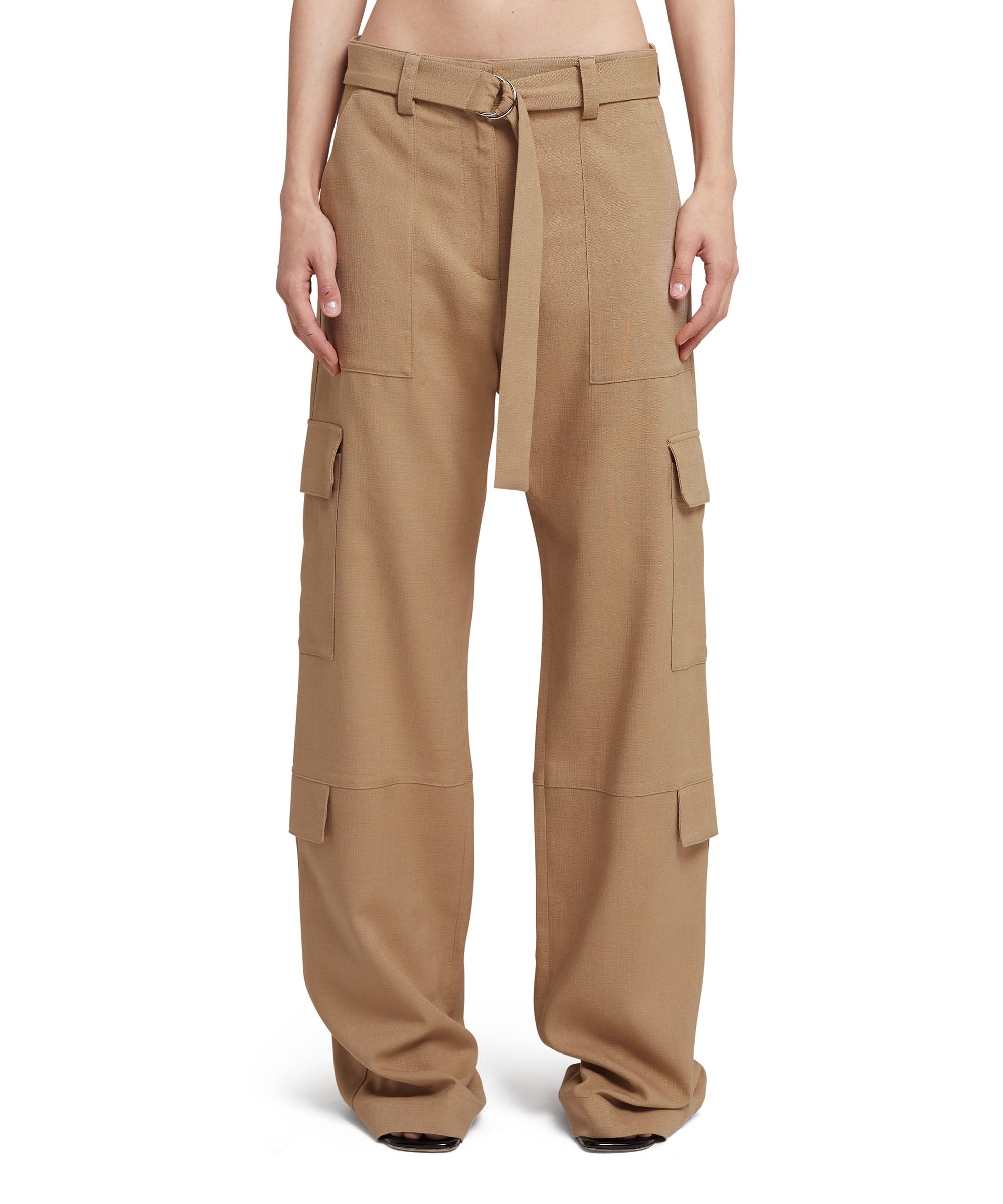 Flamed viscose canvas cargo pants - 2