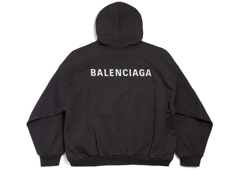 BALENCIAGA Balenciaga Back Logo Hoodie Black outlook