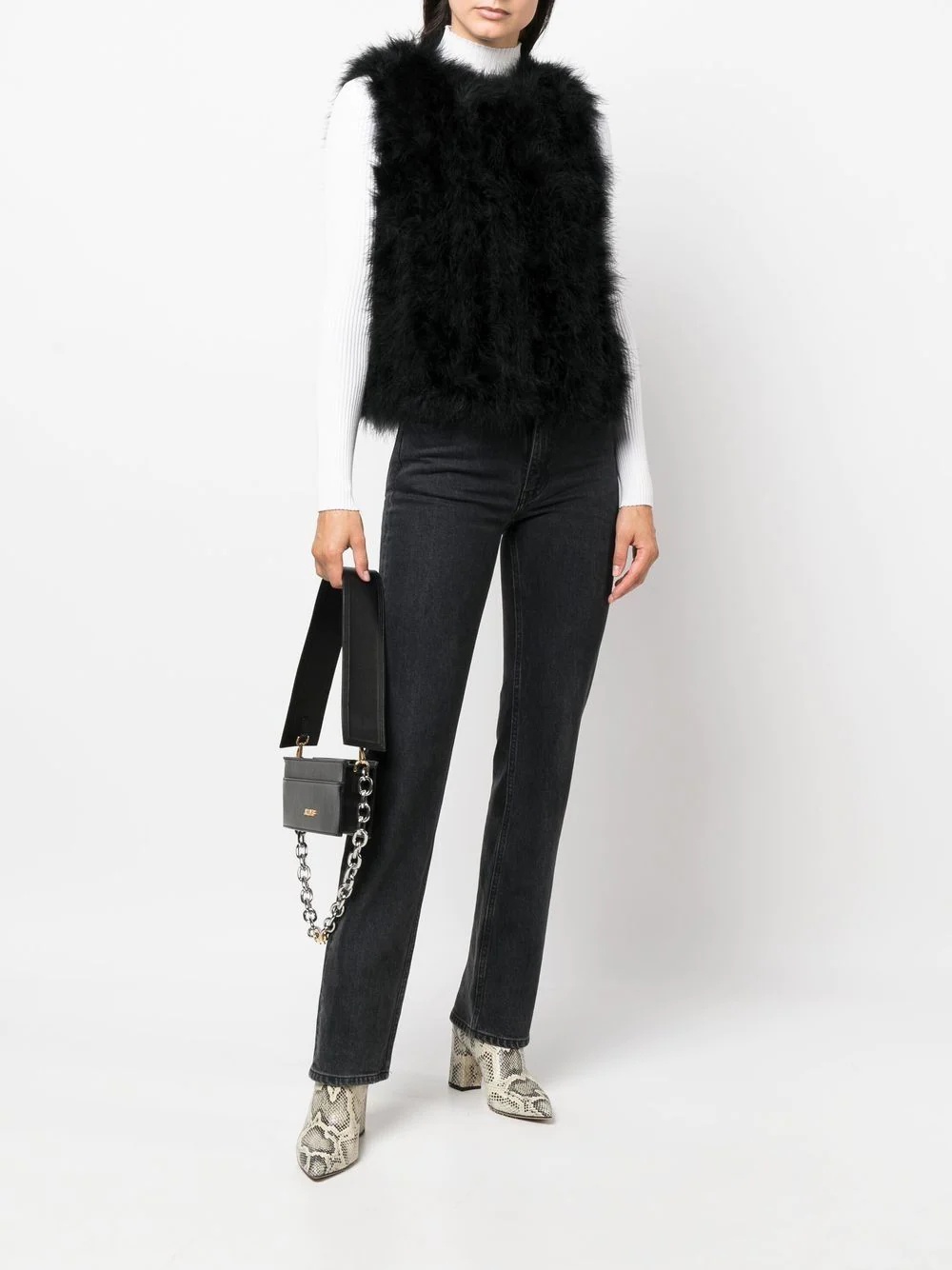 silk feathered-finish waistcoat - 2