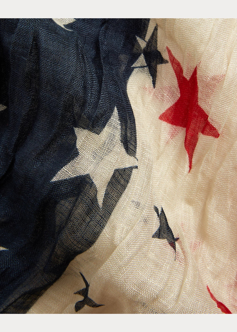 Star-Print Linen Scarf 4