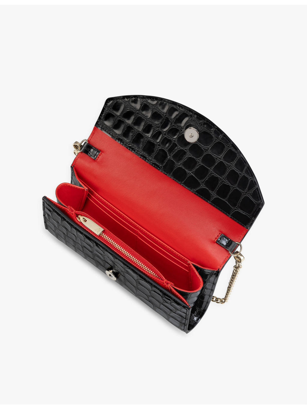 Loubi54 croc-embossed leather wallet-on-chain - 4