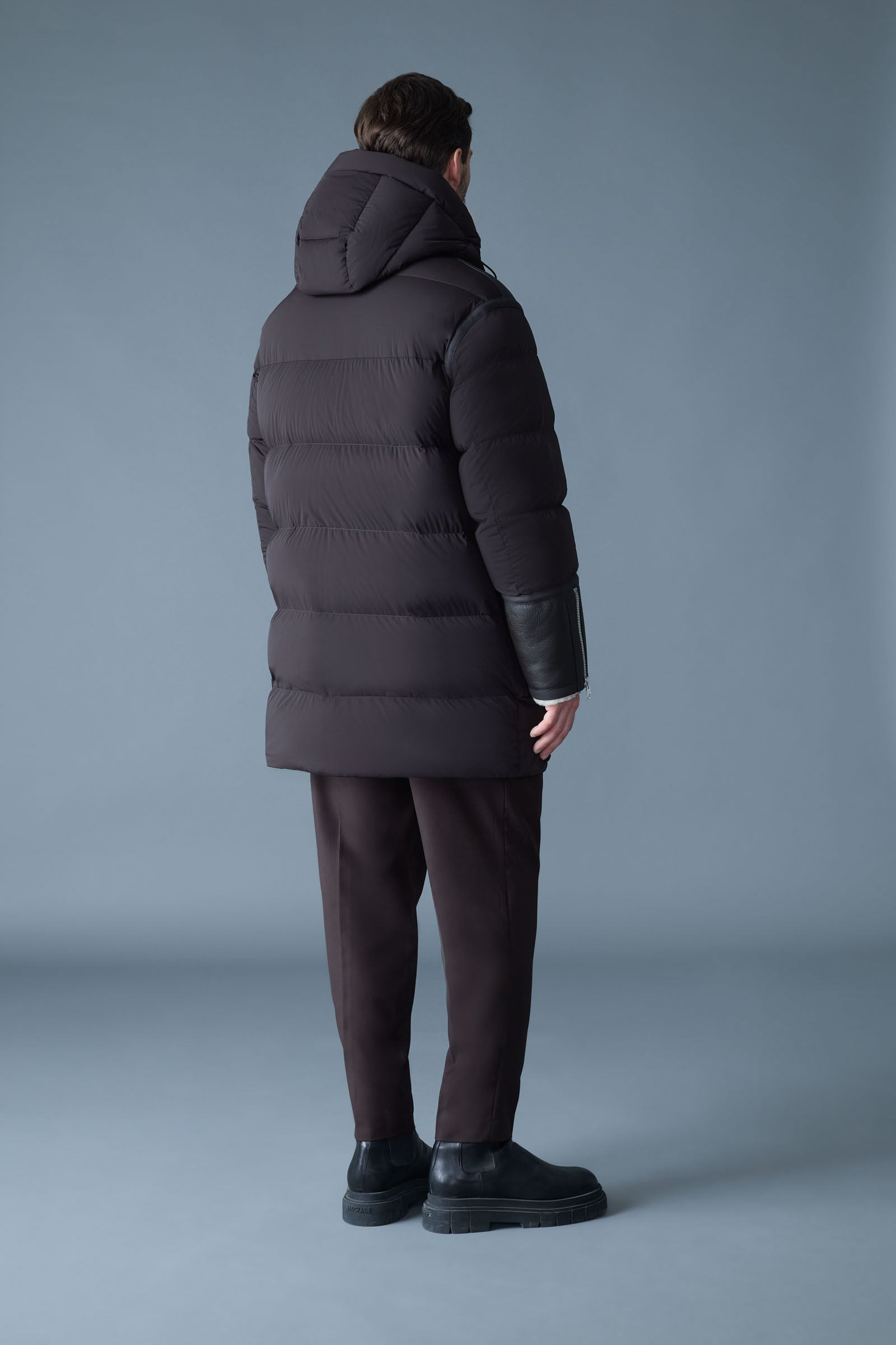 NICHOLAS Mixed-media shearling down parka - 4