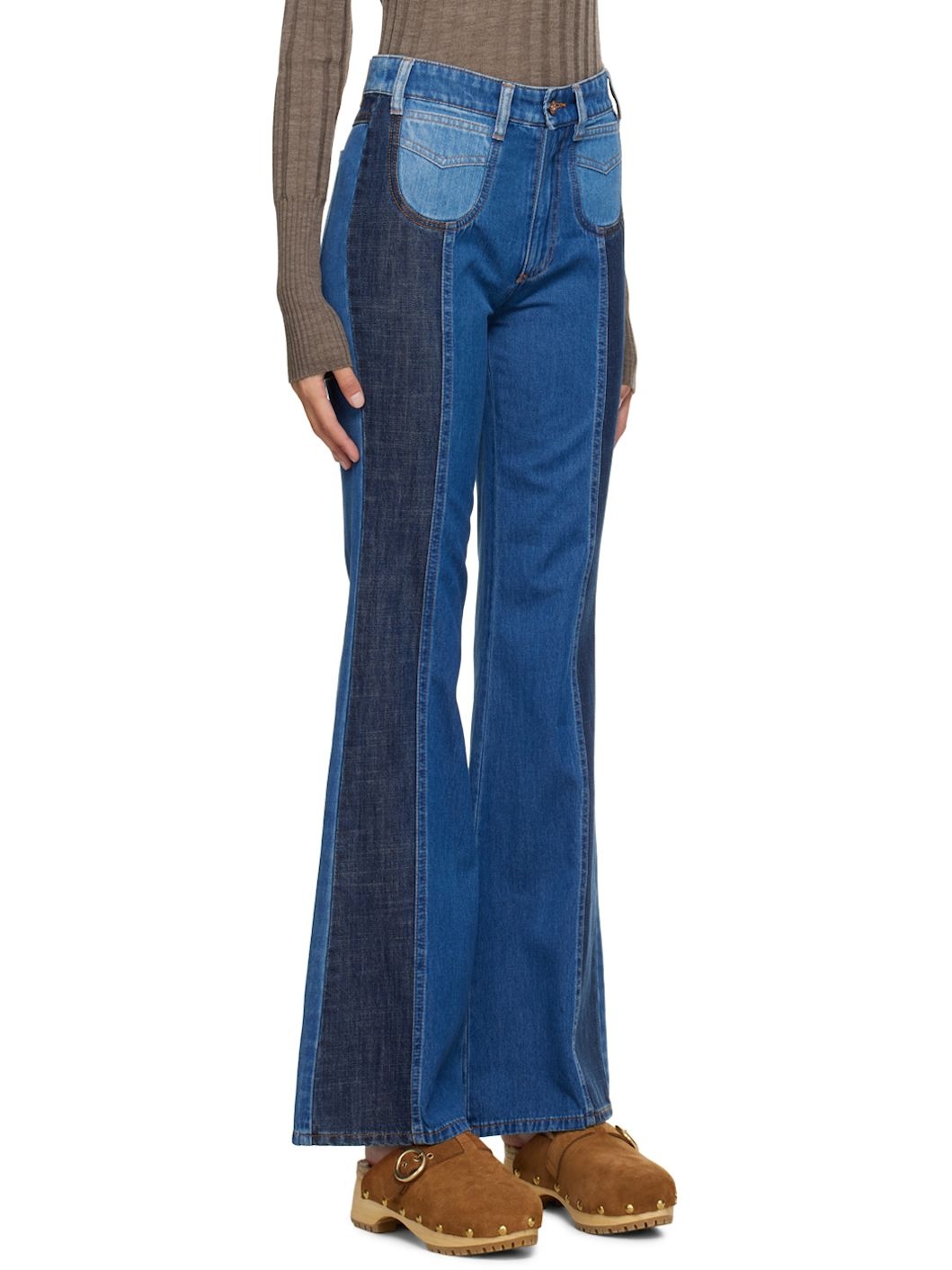 Blue High-Rise Straight Jeans - 2