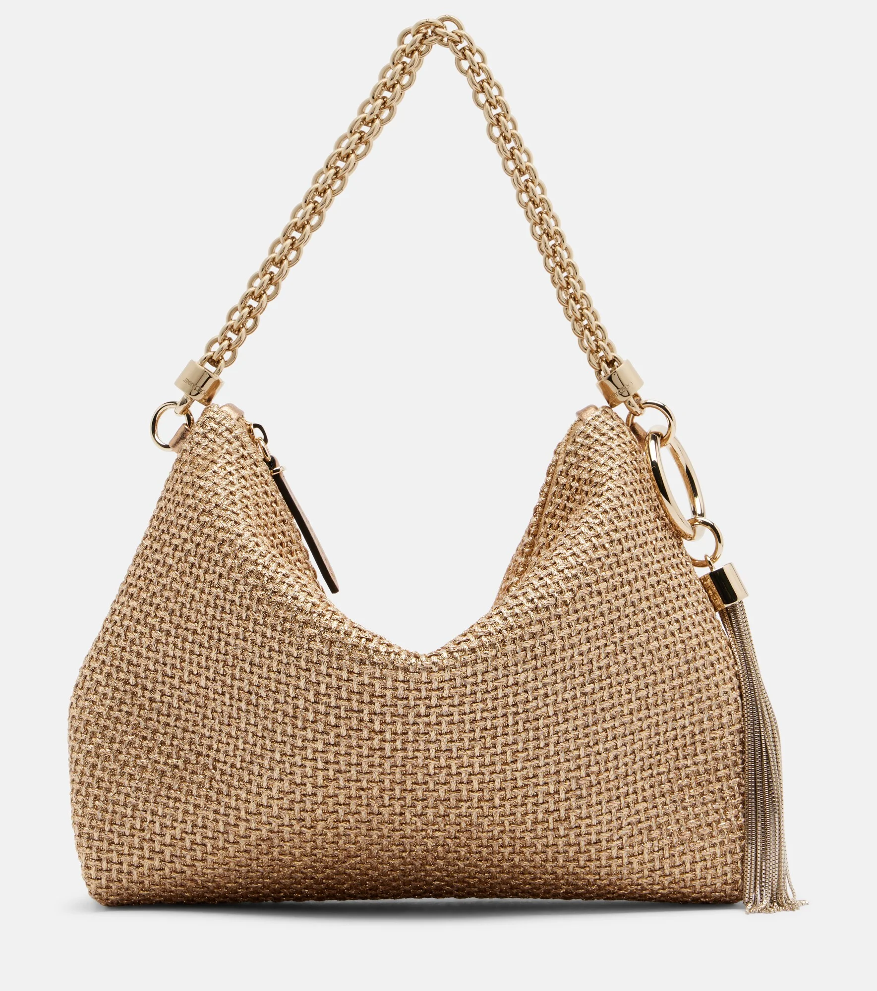 Callie Medium raffia-effect shoulder bag - 1