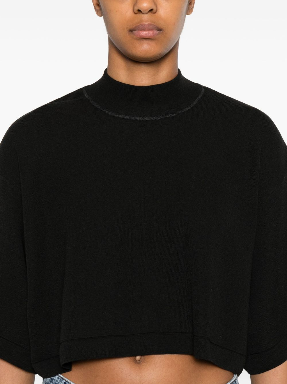 high-neck cropped top - 5