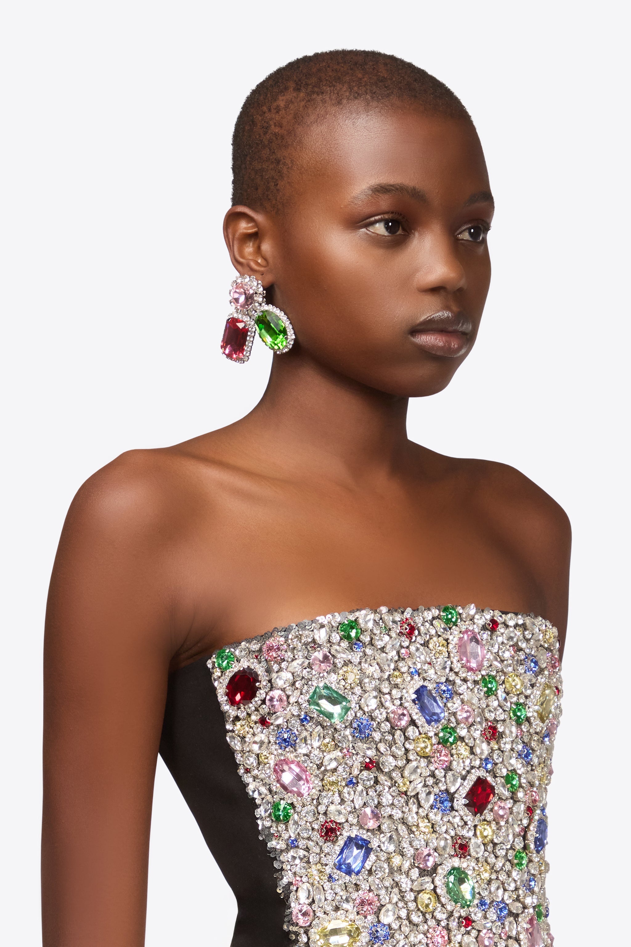 CRYSTAL GEMSTONE TRIPLE EARRINGS - 3