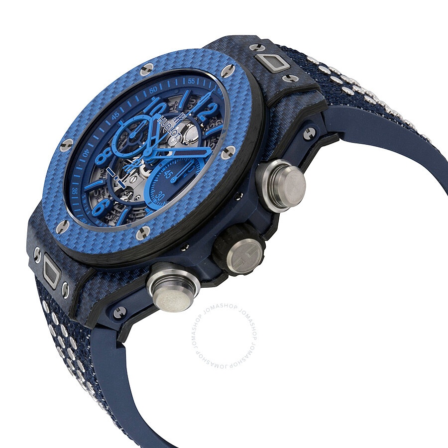 Pre-owned Hublot Big Bang Unico Chronograph Skeleton Grey / Blue Dial Men's Watch 411.YL.5190.NR.ITI - 2