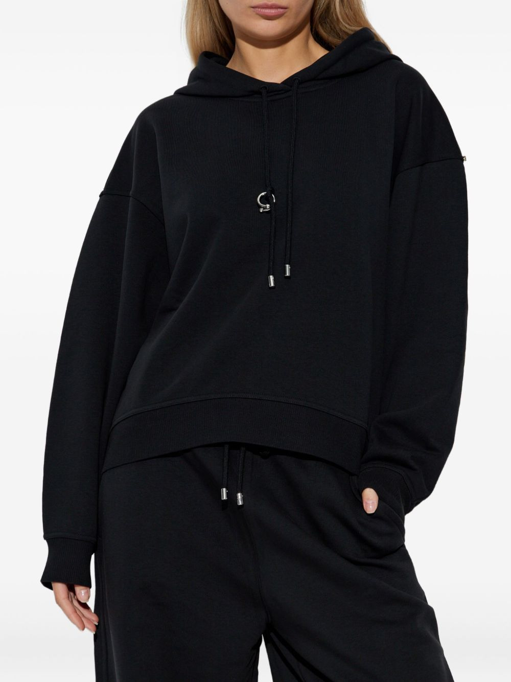 ring-detail drawstring hoodie - 3