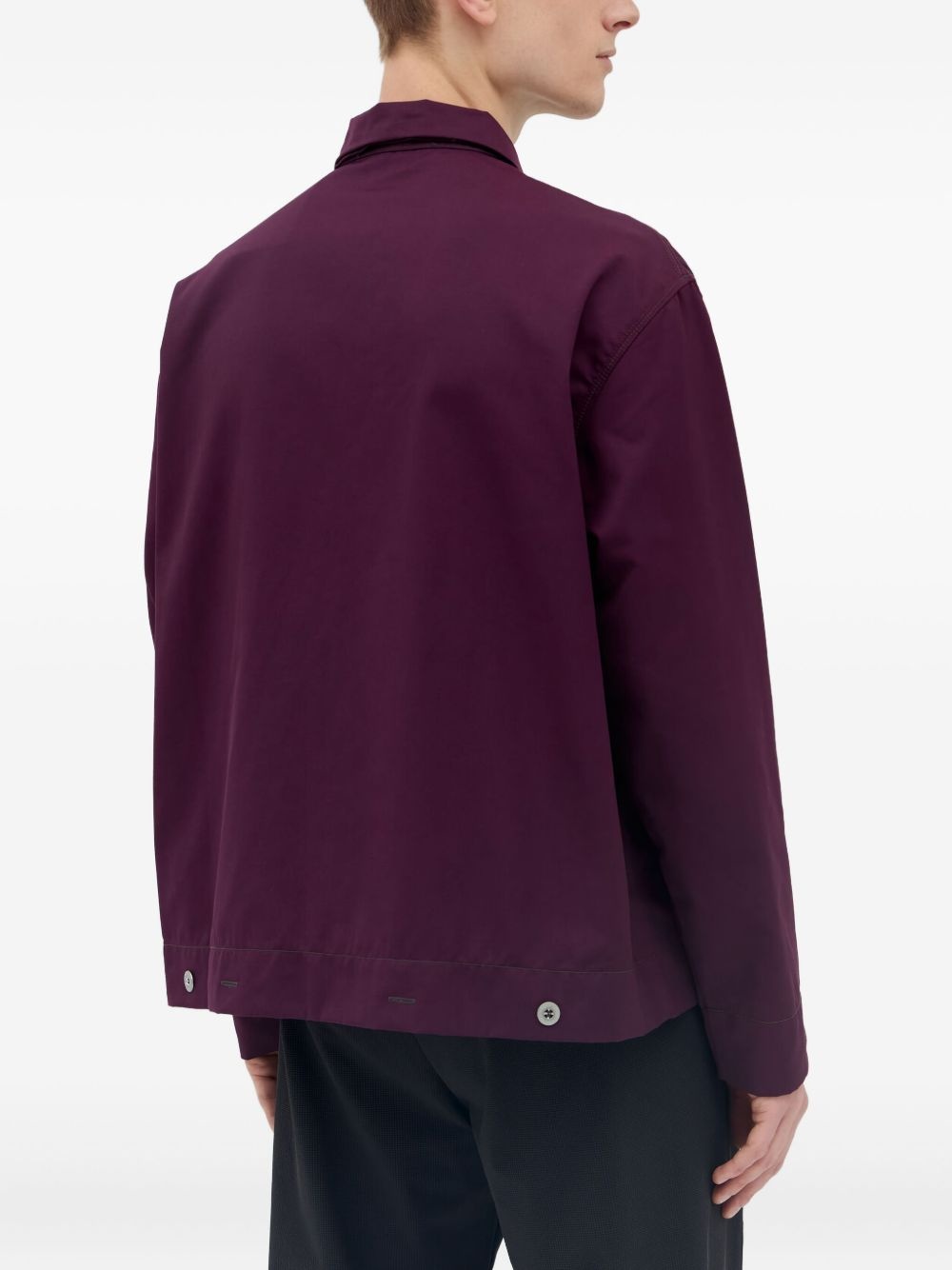 logo-print shirt jacket - 4