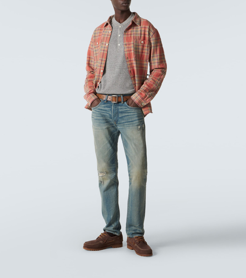 RRL by Ralph Lauren Waffle-knit cotton Henley shirt outlook